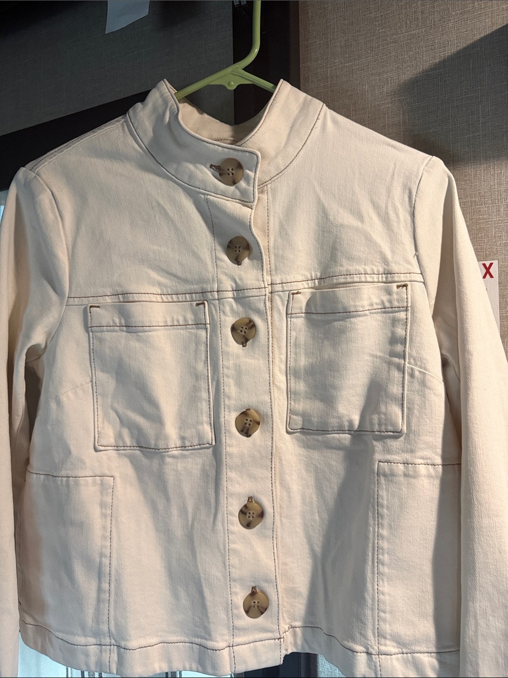 J. Jill Cream Button-Front Jean Jacket
